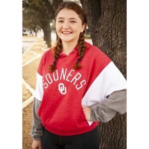 Top of the World Women's Oklahoma Sooners Cardinal Cheer Fleece Hooded Size M